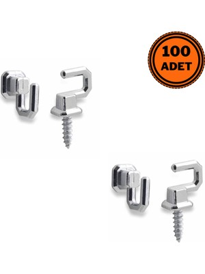 Eymen Yapı 100 Adet Osena Anahtar Askısı Kanca Metal Krom Kod: 4147