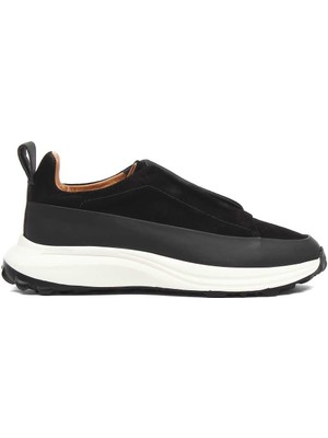 Celal Gültekin Erkek Siyah Kalın Tabanlı Süet Deri Sneaker