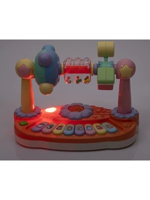 LRS Store Işıklı Müzikli Bebek Piyanosu Eğitici Oyuncak Plastik Çok Renkli 6 - 24 Ay İçin Motor Gelişimi