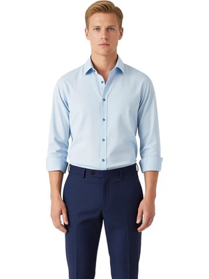 Ersefa Erkek Regular Fit Keten Dokulu Pamuklu Uzun Kollu Gündelik Gömlek Modeli Fonksiyonel Rahat