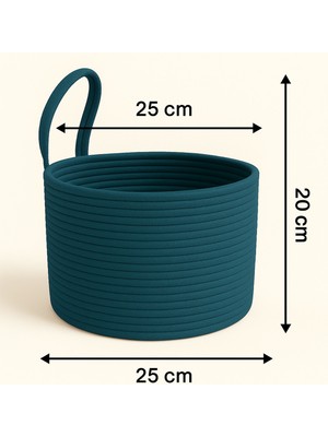 MaVaux Asep Askılı Halat El Dokuma Banyo Sepeti 25X20CM Duvara Asılabilir Çok Amaçlı Düzenleyici ve Saklama