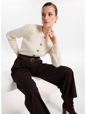 Fabrika Ekru Kadın Hırka F5WL-HRK0256