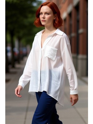 PayBuy Kadın Düşük Kollu Dokulu Dokuma Gömlek Rahat Kesim Günlük Şıklık Sunan Bir Seçenek Estetik