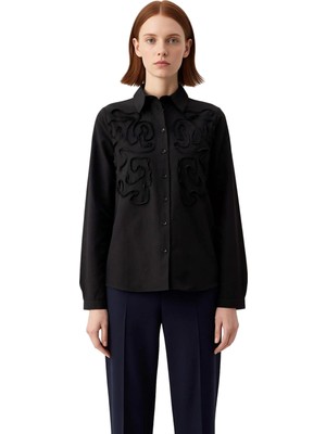 Ersefa Kadın Dokulu Oversize Gömlek Klasik Yaka Uzun Kol Rahat Kesim Şık ve Konforlu Fonksiyonel Spor