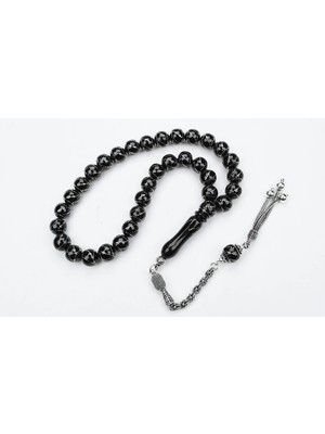 Oltu Taşı Küre Model Çemberli Burgu Işlemeli Tespih