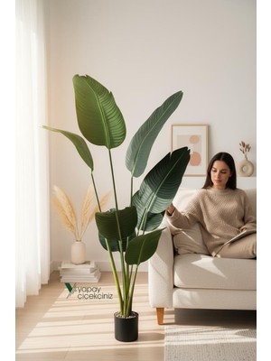 Yapay Çiçekçiniz Yapay Ağaç Starliçe Lüks Gerçek Dokulu 8 Dallı Iri Büyük Yaprak 155 160 cm