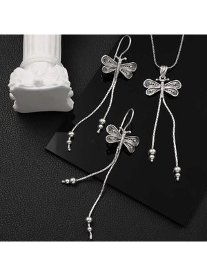 Gumush Hk Gümüş Kadın Set Telkari Yusufçuk |Gümüş Takı Hediyelik Ürünler