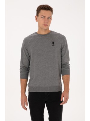 U.S. Polo Assn. Erkek Regular Fit Bisiklet Yaka Antrasit Melanj Basic Sweatshirt 50308103-VR081