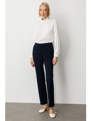 Ekol Kadın Düşük Bel Boru Paça Pantolon 5143 Lacivert