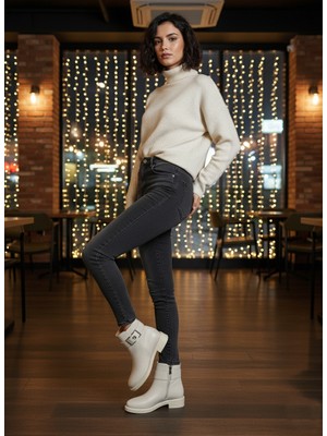 Pierre Cardin 910 Logo Detaylı Günlük Fermuarlı Kadın Bot