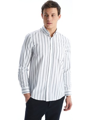Lc Waikiki Yeni Sezon Regular Fit Uzun Kollu Çizgili Erkek Gömlek