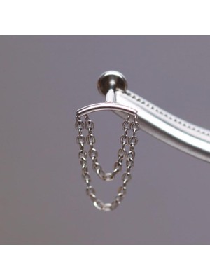 Aida Jewelss Yüksek Kalite G23 Titanium Gizli Çift Zincir Titanyum 6x1.2mm Labret Piercing