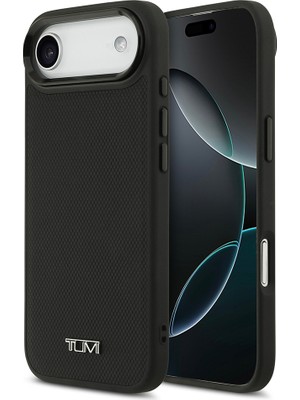 Tumi iPhone 17 Air Uyumlu Kılıf Tumı M-Safe Şarj Özellikli Deri Noktalı Dizayn Kapak Siyah