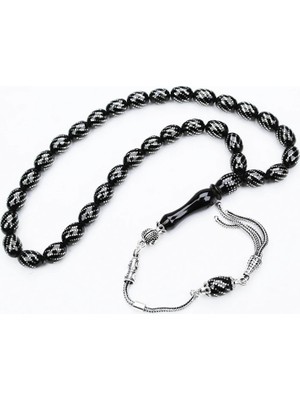 Oltu Taşı Beyzi Model Burgu Işlemeli Tespih