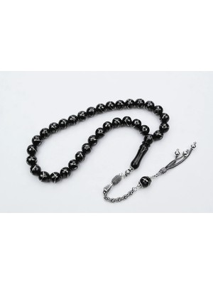 Oltu Taşı Küre Tek Zikzak Dörtlü Baklava Işlemeli Tespih