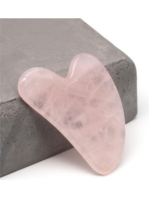 Taşmir Gerçek Pembe Kuvars Doğal Taş Gua Sha Yüz Masaj Taşı