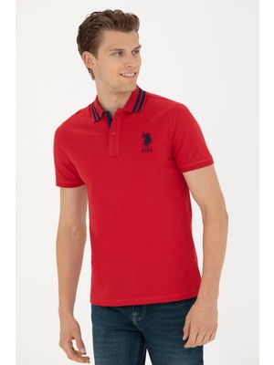 U.S. Polo Assn. Erkek Kırmızı Basic Polo Yaka Tişört 50263001-VR171