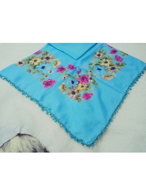 Hoaryage El Emeği Kenarı Inci Kum Boncuklu Yazma Tülbent Yemeni Çeyizlik Hediyelik 100X100CM