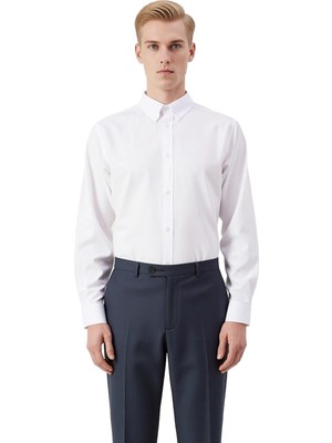 Ersefa Erkek Oxford Kumaş Nakışlı Gömlek Fonksiyonel Dayanıklı Kaliteli Konforlu Estetik Premium Şık