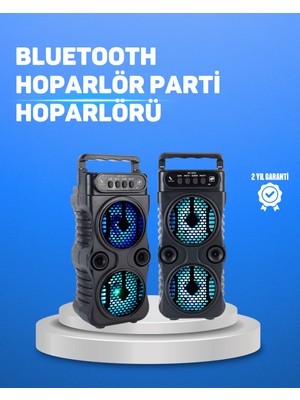 Kablosuz LED Işıklı Bluetooth Hoparlör – Fm Radyolu, Mikrofon Girişli