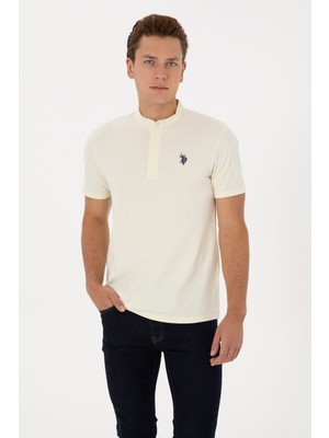 U.S. Polo Assn. Erkek Regular Fit Hakim Yaka Beyaz Tişört 50324794-VR013