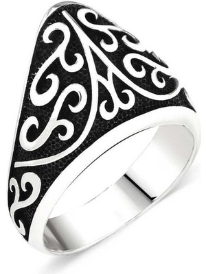 Gumush Hk Gümüş Erkek Yüzük Desenli Okçu Zihgir |Gümüş Takı Hediyelik Ürünler