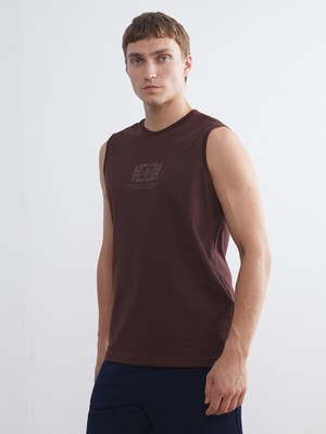 Lc Waikiki Yeni Sezon Bisiklet Yaka Baskılı Penye Erkek Kolsuz Tişört