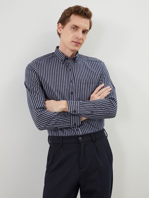 Lc Waikiki Yeni Sezon Regular Fit Uzun Kollu Çizgili Erkek Gömlek