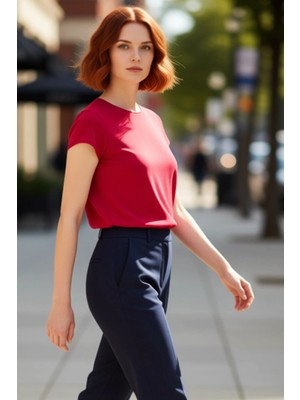 PayBuy Kadın Vücudu Saran Bisiklet Yaka Esnek Örme Bluz Konfor ve Şıklık Bir Arada Kaliteli Şık Rahat