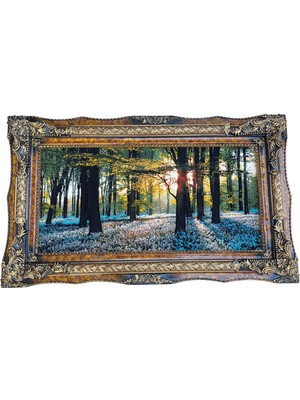 Hasyılmaz Güneşin Dokunuşu Adlı Iran Tebriz Halı Tablo 123X75CM - Duvar Halı Kilim Tablo