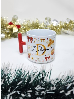 Happy Mountains Isme Özel Kişiye Özel Gold Detaylı Yılbaşı Temalı Happy New Year Design T Kupa Bardak Latte Fincanı