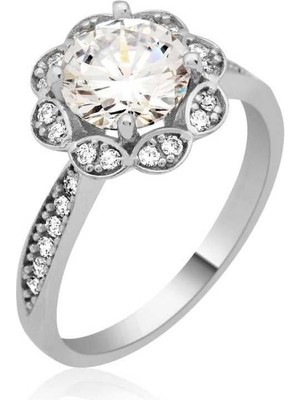 Gumush Hk Gümüş Kadın Yüzük Tek Taş |Gümüş Takı Hediyelik Ürünler