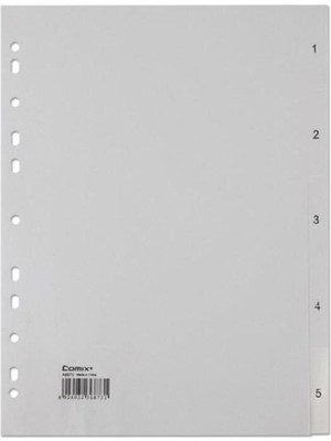 Kitabevimden Comix Seperatör 1-5 Rakamlı Plastik A4 IX905