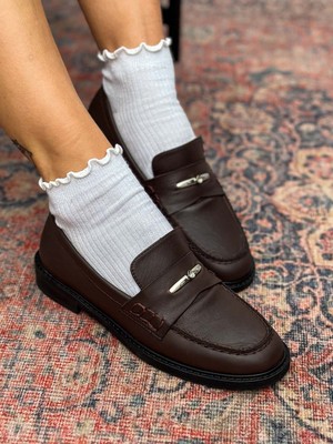 Delos  Deri Toka Detaylı Acı Kahve Kadın Loafer