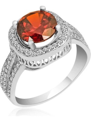 Gumush Hk Gümüş Kadın Yüzük Baget Yuvarlak |Gümüş Takı Hediyelik Ürünler