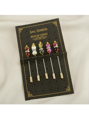 Zero Nrzsnt 5 Adet Boncuk Şal Iğnesi-Renkli