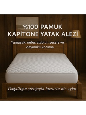 Ayorra Alez Kapitone Fitted Yatak Koruyucu %100 Pamuk Lastikli Alez