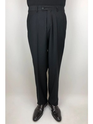 Toricelli Fistan Store Erkek Düz Yüksek Bel Klasik Kesim Rahat Kalıp Yandan Cepli Boru Paça Büyük Beden Kumaş Pantolon