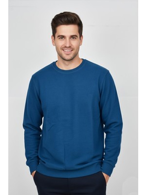 Baglan Erkek Sıfır Yaka Selanik Sweatshirt Regular Kalıp BGL-ST04870