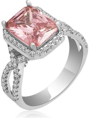 Gumush Hk Gümüş Kadın Yüzük Pembe Baget |Gümüş Takı Hediyelik Ürünler