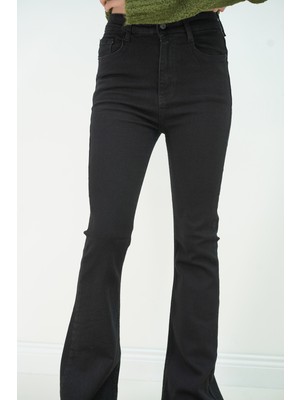 Mawa SİYAH ENZİM İSPANYOL PAÇA PANTOLON