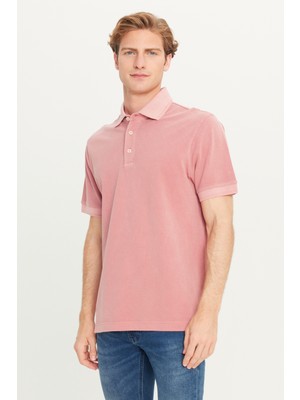 Lee %100 Pamuk Regular Fit Normal Kesim Pembe Polo Yaka Tişört
