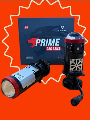 Fortico H4 Mercekli LED Zenon Prime 60W Güç 23.000 Lümen  LED Zenon Şimşek Etkili 12-24V Uzun Ömürlü Güçlü Çizgisel Odak