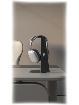 Alfams by Fmsa Metal Masaüstü Kulaklık Standı | Minimal Modern Tasarım | Dayanıklı Metal Kulaklık Askısı Siyah