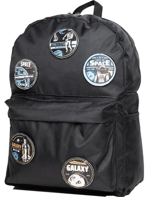 Perlotus Değiştirilebilir Uzay Astronomi Temalı Unisex Patch Günlük Spor Sırt Çantası