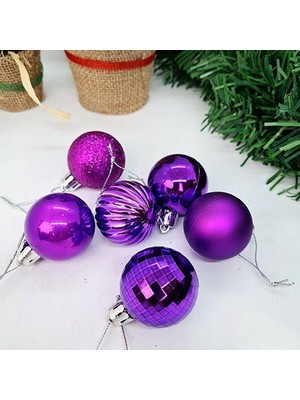 Dodomar Yılbaşı Top Süs Mor 4cm 6lı Mat Parlak