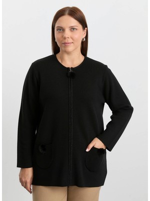 Selen Siyah Kadın Hırka 25KSL4161