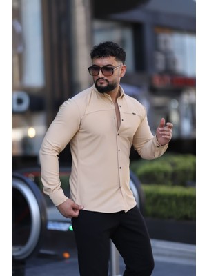 L-KOM Slim Fit Uzun Kollu Klasik Yaka Düğmeli Gömlek - Şık & Günlük Kombin