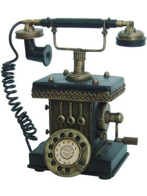 Tienda Fiesta Dekoratif Metal Telefon Kumbaralı Kumbara Biblo Hediyelik El Yapımı Vintage Tasarım