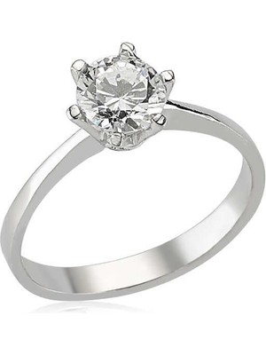 Gumush Hk Gümüş Kadın Yüzük Tek Taş |Gümüş Takı Hediyelik Ürünler